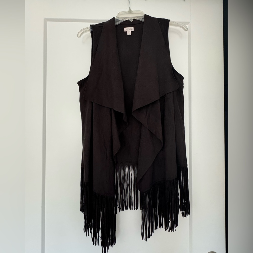 Suede fringe vest